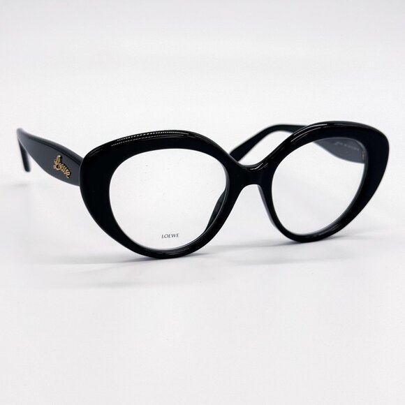 NEW LW50088I 001 WOMEN BLACK CAT EYE EYEGLASSES LOEWE - Picture 5 of 11